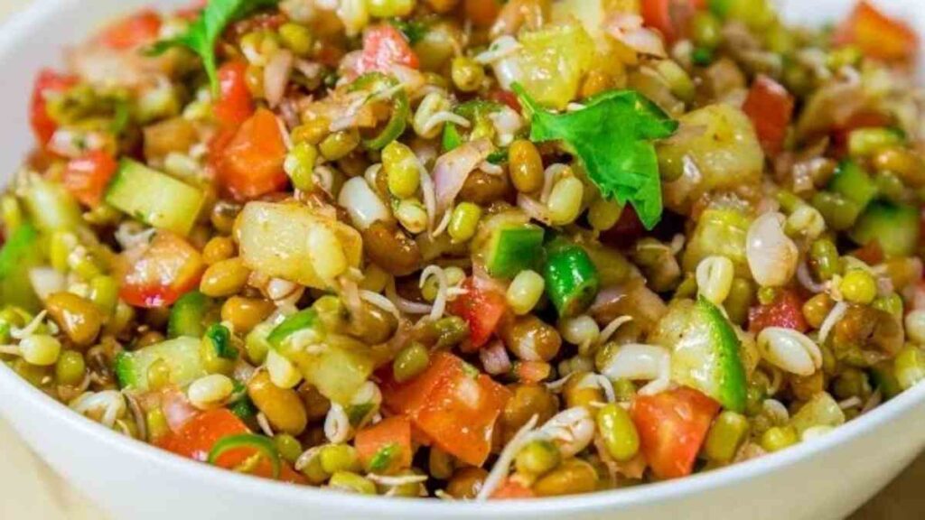 Steamed Sprouts Chaat Instead of Street Chaat