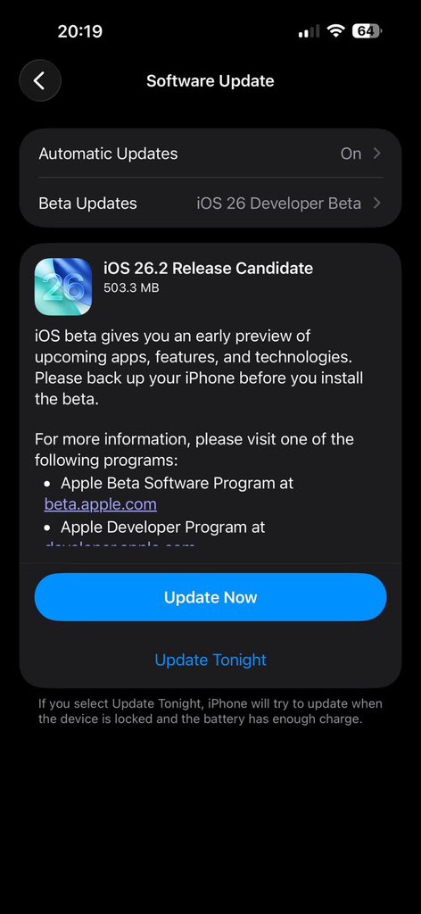 iOS 26.2 update
