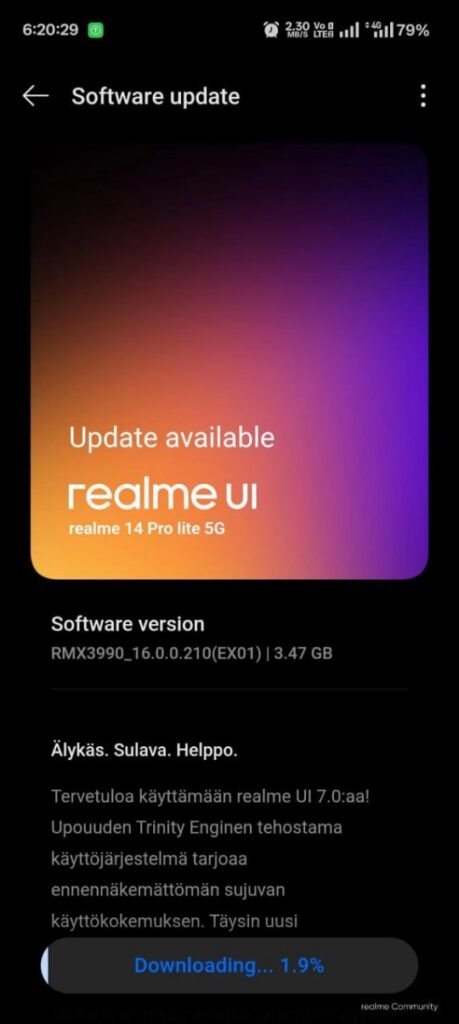 Realme P2 Pro 5G realme UI 7 update