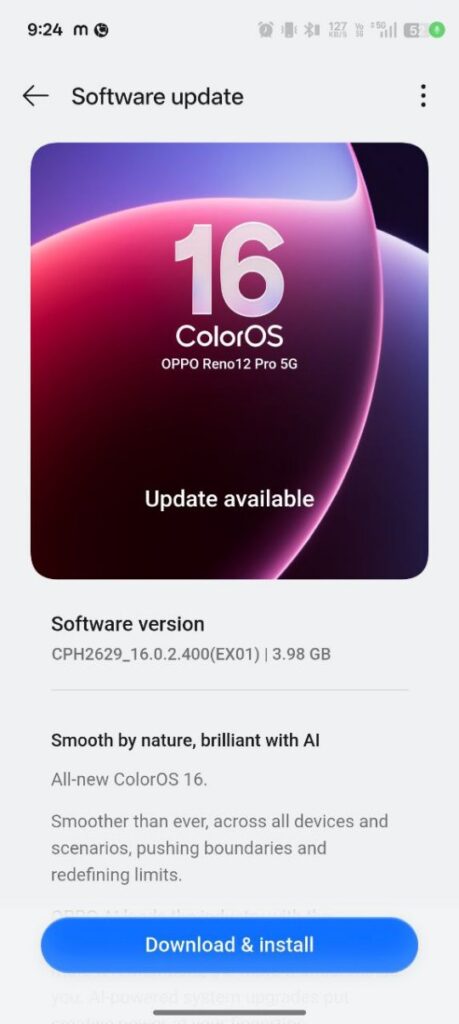Oppo Reno12 Pro 5G ColorOS 16