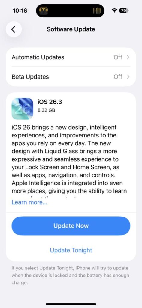 iOS 26.3 release