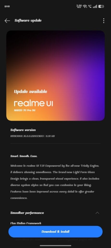 Realme Narzo 70 Pro Realme UI 7 update