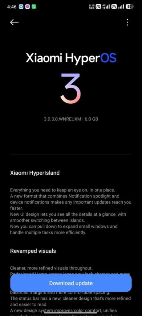 Poco X6 5G HyperOS 3 Update